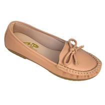Sapatilha Mocassim Feminino Costurado À Mão Moda Pé Napa Soft