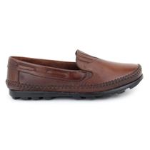 Sapatilha Mocassim Masculina Ortopédico Confort Couro Marrom