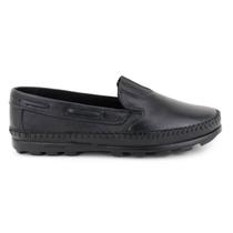 Sapatilha Mocassim Masculina Ortopédico Conforto Couro Preto
