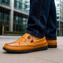 Sapatilha Mocassim Masculino 100 Couro Bovino Whisky