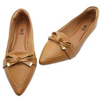 Sapatilha Mocassim rasteira feminino bico fino caramelo fosco rasterinha