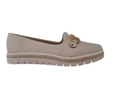 Sapatilha Modare 7390.101 Conforto em Sintético Bege com Corrente Sapatilha Modare 7390.101 Conforto em Sintético Bege com Corrente