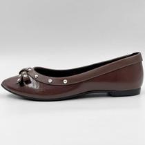 Sapatilha Moleca Bico Fino em Verniz com Laço Feminina