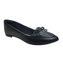 Sapatilha Moleca Bico Fino Laco Feminina Preto