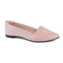 Sapatilha Moleca Casual Bico Fino Feminina Verniz Rosa