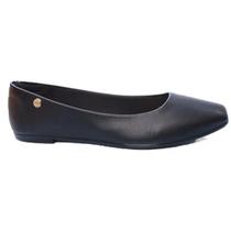 Sapatilha Moleca Casual Conforto Bico Quadrado Feminina Preto