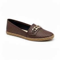 Sapatilha Moleca Chocolate Corrente Dourada Estilo Moderno -
