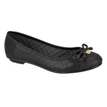 Sapatilha Moleca Matelasse Lacinho Feminina Preto