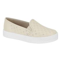 Sapatilha Moleca Slip On Iate Confortável- Branco Off