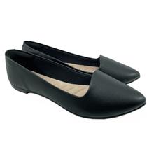 Sapatilha Moleca Slipper Basica Bico Fino - Preto