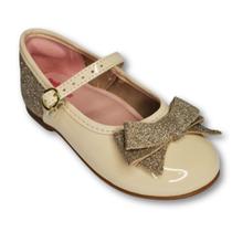 Sapatilha Molekinha Feminina Bebe 2106.1043 Verniz Gliter Shine Creme