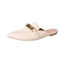 Sapatilha Mule Aurora Corrente Feminina Bico Fino Confort