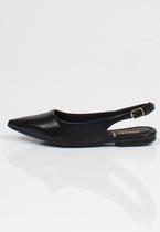 Sapatilha Mule Slingback Week Shoes Bico Fino Preto