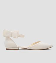 Sapatilha Noiva Com Laço CBK Velvet Off White