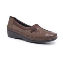 Sapatilha Ortopédica Feminina Couro Leve Confortável Casual