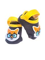 Sapatilha p/bebe 0-15 cinza c/ gato amarelo ref-21072003