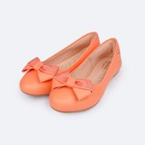 Sapatilha Pampili Super Fofura com Laço Strass Laranja Toffe 295334