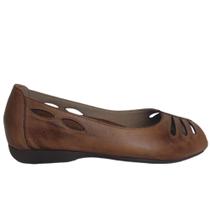 Sapatilha peep toe recortes vazados miss western couro Sapatilha peep toe recortes vazados miss western couro