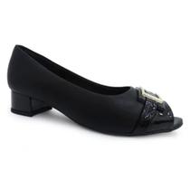 Sapatilha Peep Toe Salto Médio Feminina Piccadilly