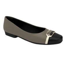 Sapatilha Piccadilly Feminino Cor Taupe/Preto