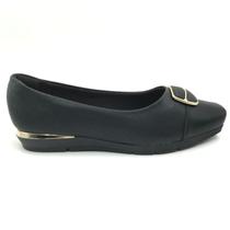 Sapatilha Piccadilly Maxi Bico Quadrado Preta 147304