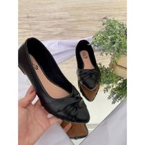 Sapatilha Preta Bico Fino Feminino Entrelaçada Sapatilha Preta Bico Fino Feminino Entrelaçada