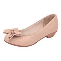 Sapatilha Salto Infantil Menina Laço Duplo Marfim