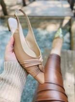 Sapatilha sandália rasteira bico fino slingback 34 ao 43