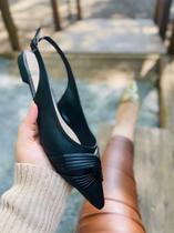 Sapatilha sandália rasteira bico fino slingback 34 ao 43