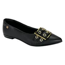Sapatilha Santinelli Bico Fino Fivela 1266-758 Preto