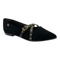 Sapatilha Santinelli Nobuck Bico Fino 1266-776 Preto Sapatilha Santinelli Nobuck Bico Fino 1266-776 Preto