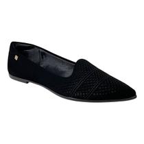 Sapatilha Santinelli Nobuck Bico Fino 1600-015 Preto