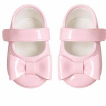 Sapatilha Sapatinho Rosa Confortável Bebê Infantil Menina Feminina Laço Verniz Daminha Festa Anivers Sapatilha Sapatinho Rosa Confortável Bebê Infantil Menina Feminina Laço Verniz Daminha Festa Anivers