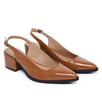 Sapatilha Scarpin Feminino Bico Fino Slingback Sapato Elegânte Salto Baixo e Confortável
