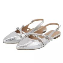 Sapatilha Scarpin Rasteirinha Feminino Verniz Bico Fino Moda Elegante Confortável