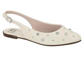 Sapatilha Slingback Aberta Feminina Moleca Com Tachas