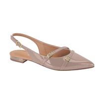 Sapatilha SlingBack Fem Vizzano Rasteira Fivelas Bico Fino