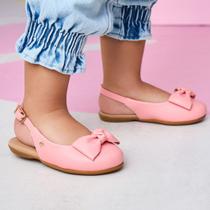 Sapatilha Slingback Pampili Bailarina Laço Pêssego 188.664 Sapatilha Slingback Pampili Bailarina Laço Pêssego 188.664