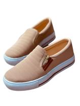 Sapatilha Slip On com ziper Lateral Feminina Casual Confortável Leve Macia - FLORENTINO SHOES