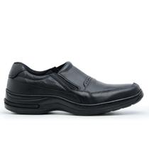 Sapatilha Slip On Sapato Masculino Confortável Em Couro Bico Redondo Comfort Prático Leve