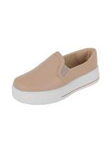 Sapatilha Slip On Tênis Feminino Bordado Nude Bellinda Shoes