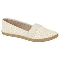 Sapatilha Slipper Feminina Nobuck Branco Off Moleca 5287.203