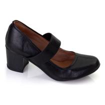 Sapatilha Social Scarpin Plataforma Fechado Feminino Preto