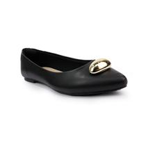 Sapatilha Sua Cia Preta Detalhe Dourado