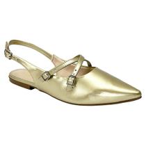 Sapatilha Sua Cia Slingback Metalizada 8189.15609 Light Gold
