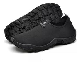 Sapatilha Tênis Neoprene Pesca Praia Caminhada Trilha Mergulho Preta Unissex