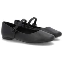Sapatilha Usaflex Couro Mary Jane Feminina Retrô AE38024 Cor:PretoTamanho:34