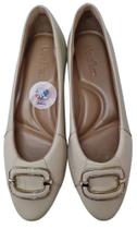Sapatilha usaflex mm0104 conforto em couro para joanetes bege