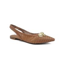 Sapatilha Valentina Slingback Bico Fino Feminina 373314 Mocha Mouse