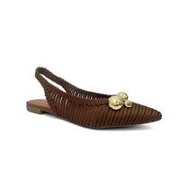 Sapatilha Valentina Slingback Bico Fino Feminina 373314 Nogueira